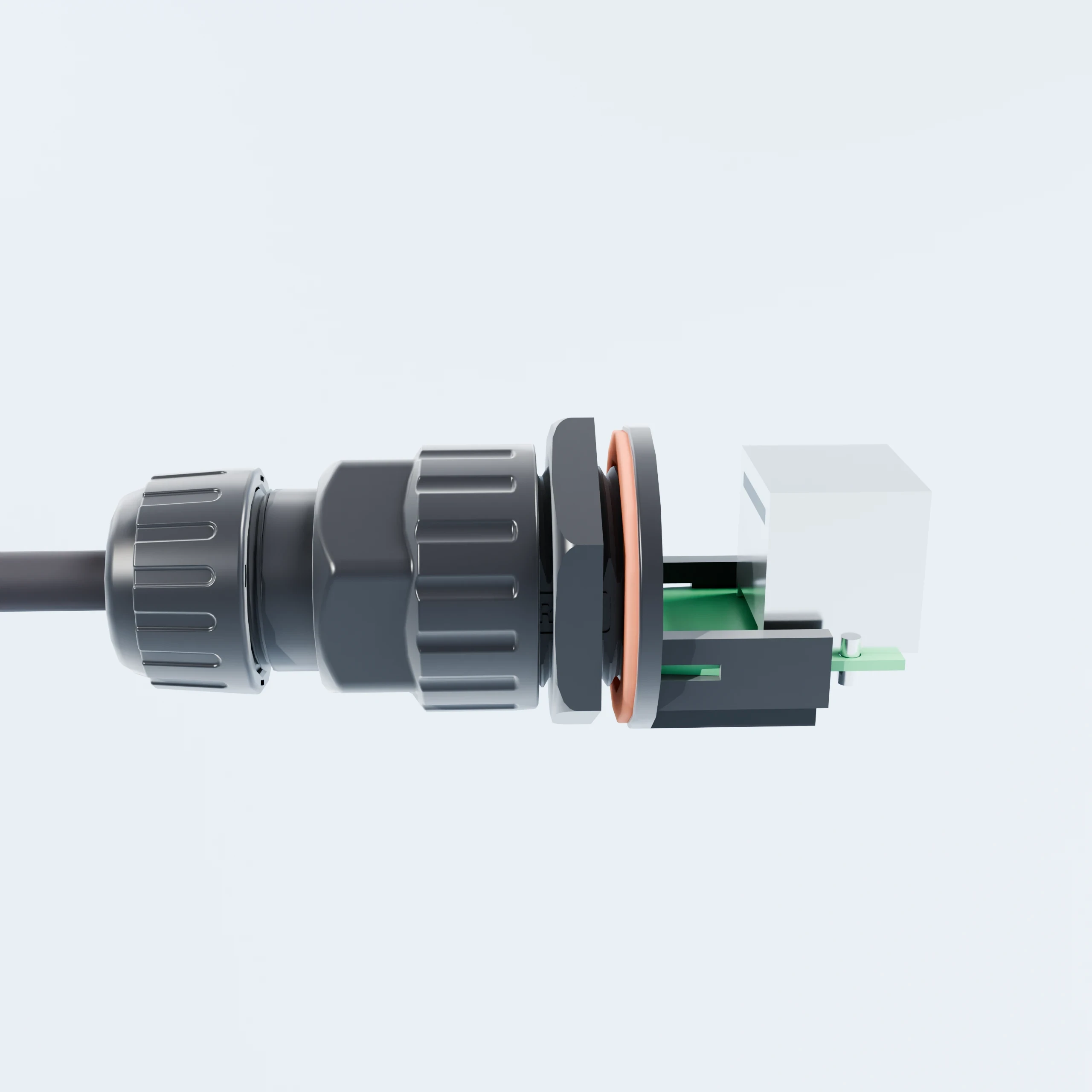RJ45 waterproof data connector for industrial ethernet