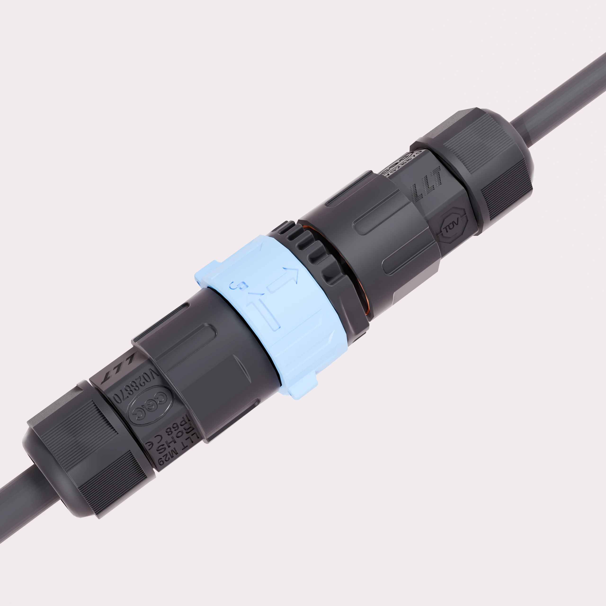 High current waterproof connector for harsh outdoor use
