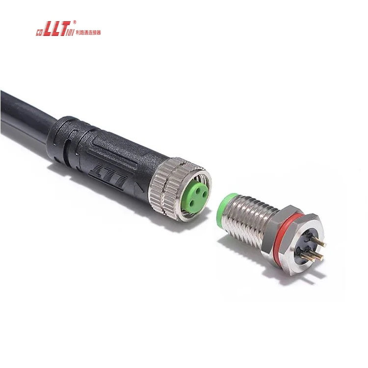 LLT Competitive Price M8 3pin Metal Panel Mount DC AC Converter Aviation Cable Connector