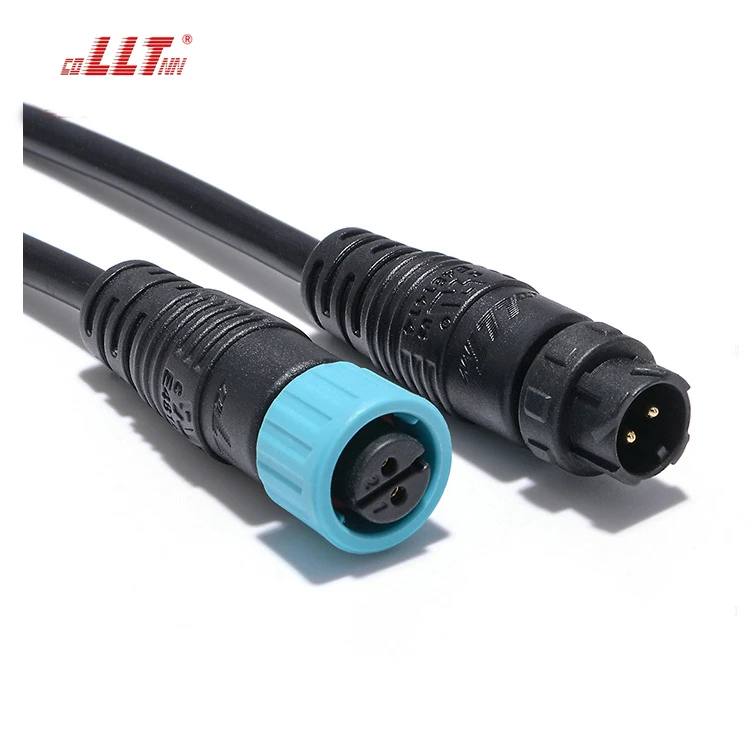 LLT M12 Push Lock Electric Plug Waterproof 2 3 4 5 6 7 8 Pin M12 Cable Connector for LED Lighting Outdoor thumbnail