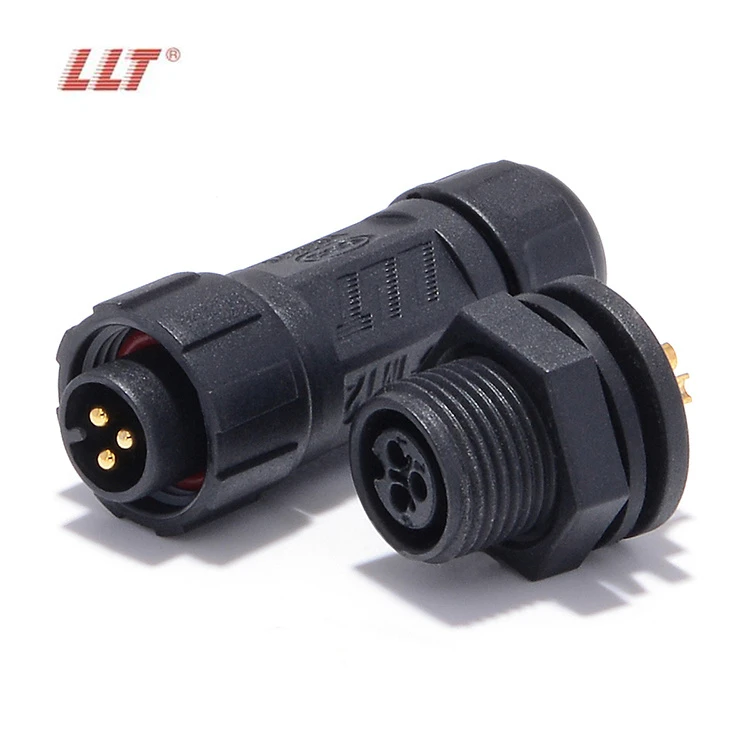 LLT 110V 10A M12 2 3 4 Pin IP67 Male Female Panel Type Waterproof Connector for Light thumbnail