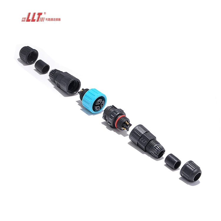 M16 3pin Automotive Connector Ip68 Male Female Field Assembly Connector Street Light Connector