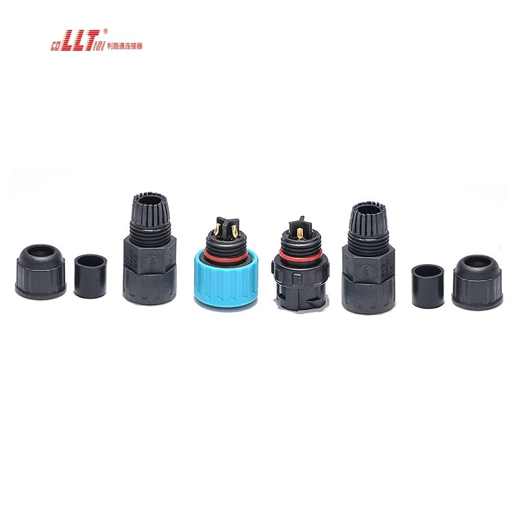M16 3pin Automotive Connector Ip68 Male Female Field Assembly Connector Street Light Connector