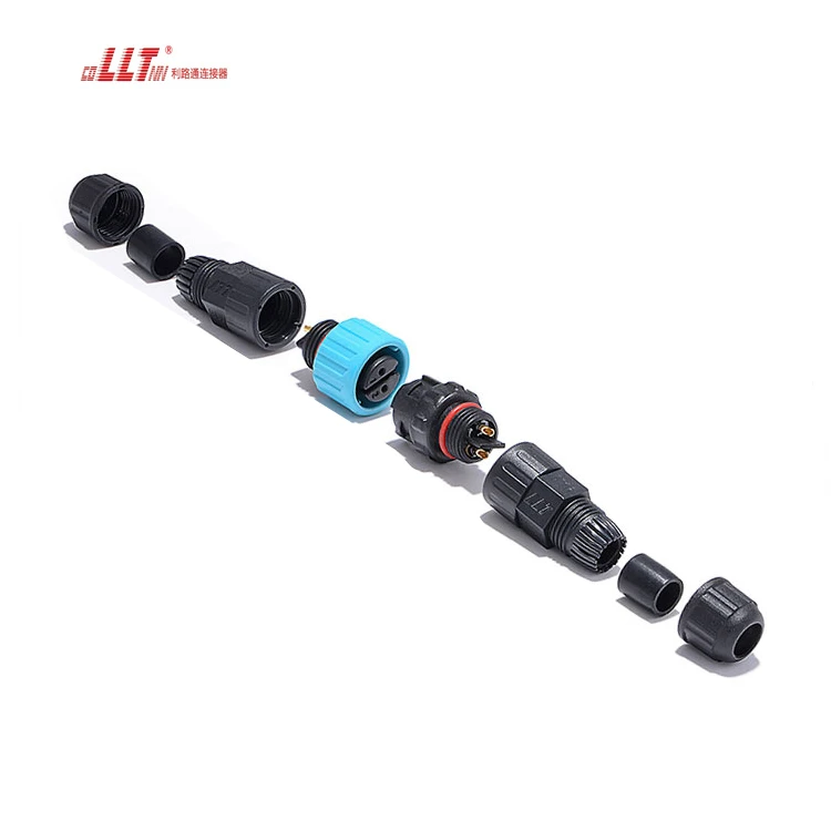 M16 2pin Plastic Connector Electrical Wire Connector Assembly Insulation Watertight Connector