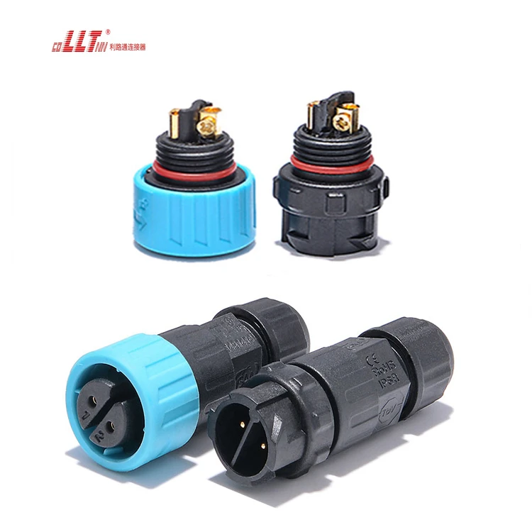 LLT M16 2pin  Automotive Push Lock IP68 Waterproof Screw Wire Connector