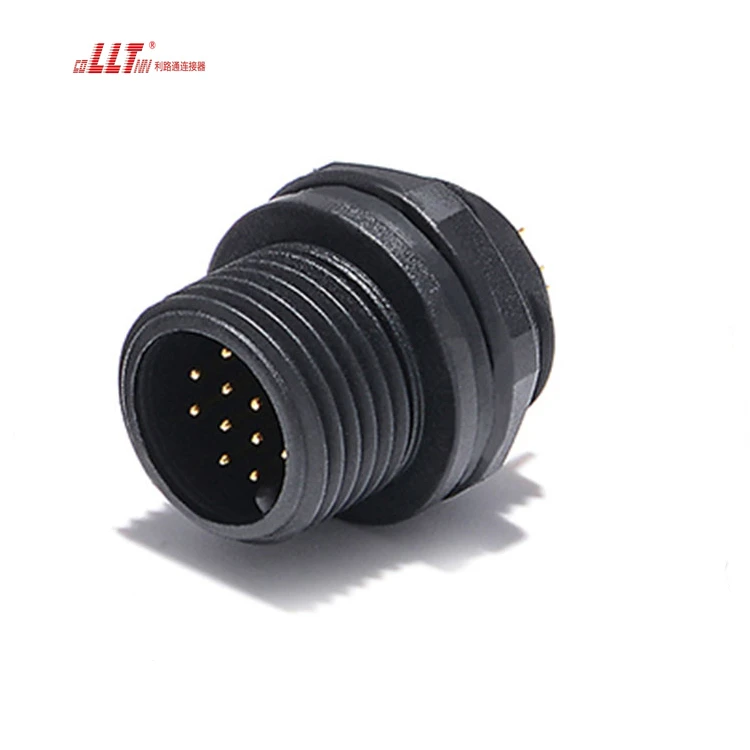 LLT 12pin Multiple Pin Low Ampere 5A 60V  Electrical  Waterproof Panel Mount Screw Connector