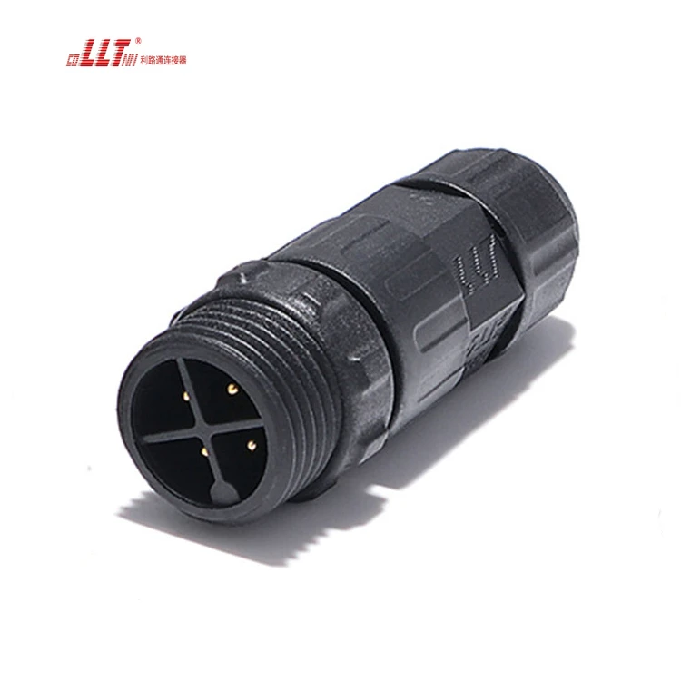 LLT M16 Waterproof Cable Connector 4 Pin Plug  IP68 Electrical Wire Waterproof Power Screw Connector