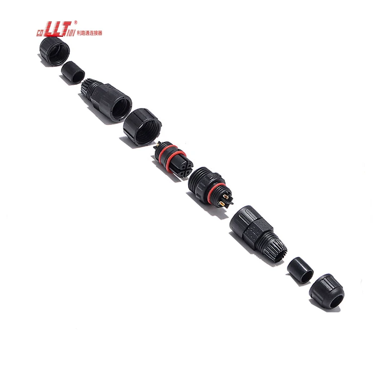 LLT M16 Waterproof Cable Connector 4 Pin Plug  IP68 Electrical Wire Waterproof Power Screw Connector