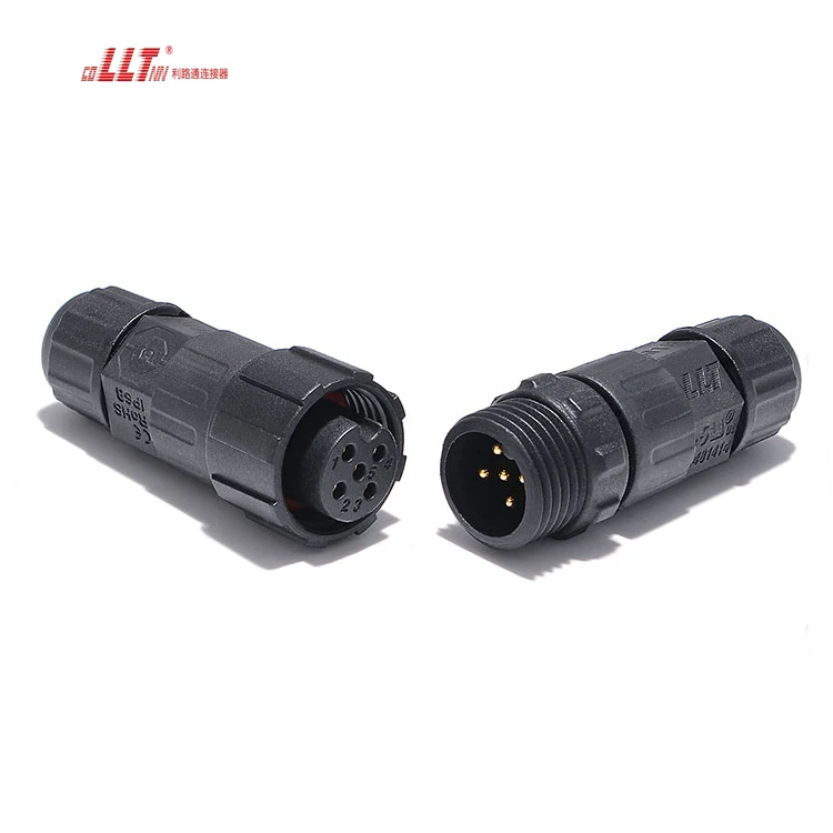 M16 LLT 5pin IP68 Plug Led Light Connector  Magnetic Power Waterproof Connector