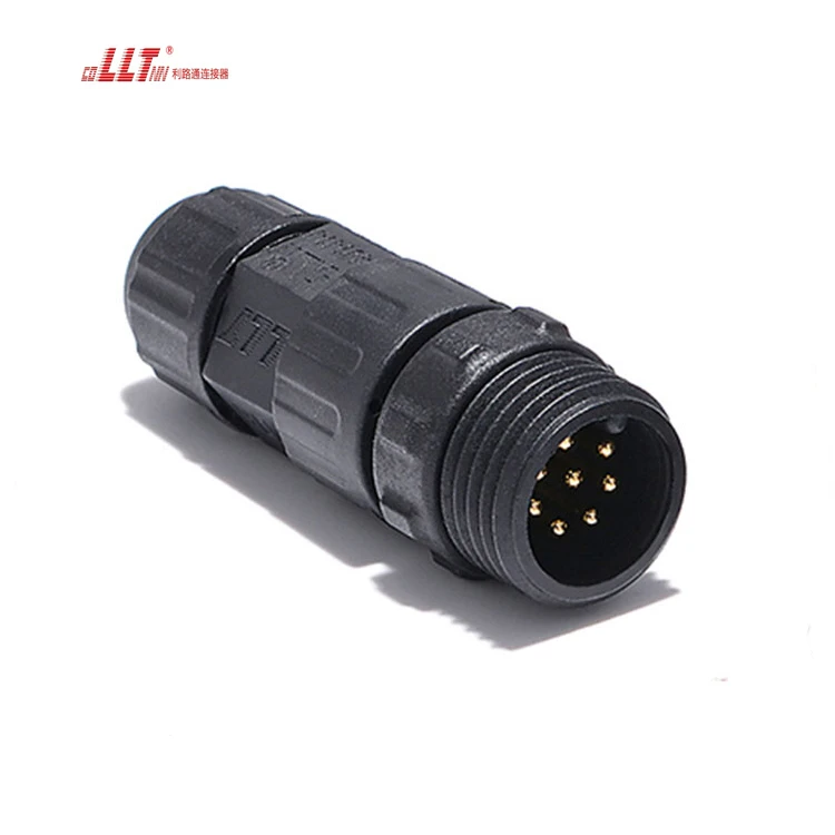 LLT M16 8pin Male Female Electrical Wire IP68 Waterproof Assembly Screw Connector for Grid
