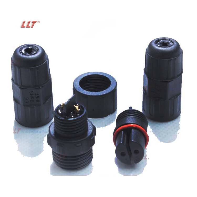 LLT M16 250V 15A Waterproof Connector IP67 IP68 2 3 4 Pin Assembly Cable Connector for Outdoor Lighting detail 2