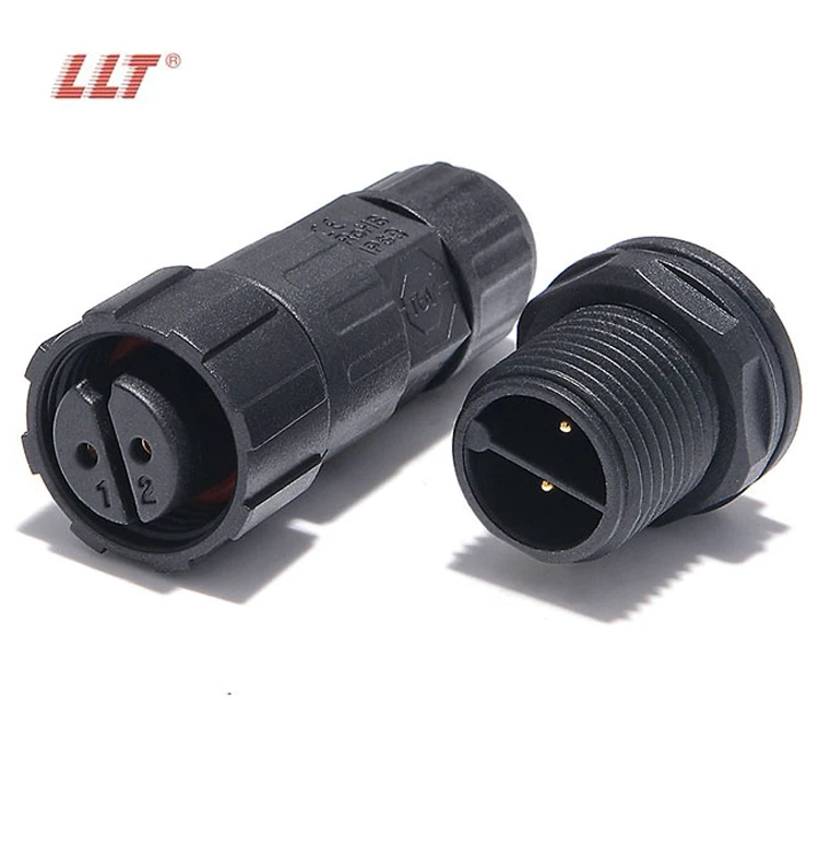 LLT M16 250V 15A 2 3 4 5 6 7 8 9 10 11 12 Pin IP67 Rated Waterproof Front Panel Mount Connector thumbnail