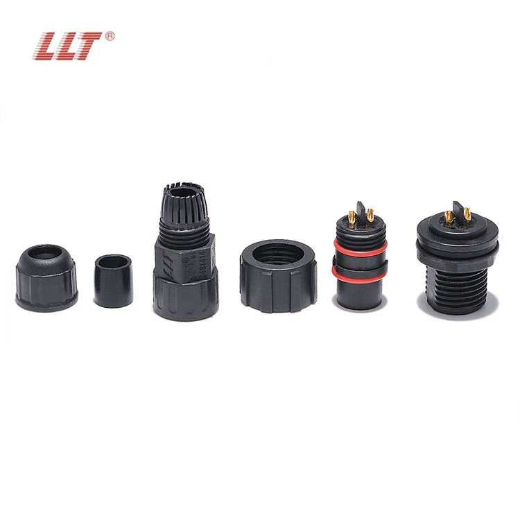 LLT M16 250V 15A 2 3 4 5 6 7 8 9 10 11 12 Pin IP67 Rated Waterproof Front Panel Mount Connector detail 2