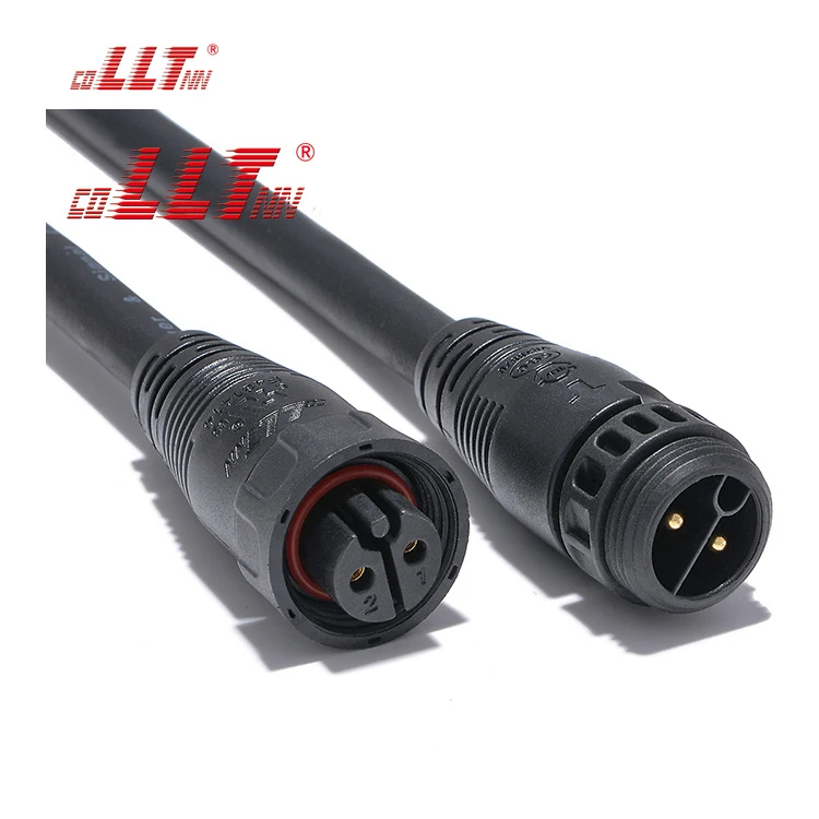 LLT 600V 20A IP67 M19 2Pin Waterproof Extension Cable Male Female Waterproof Cable Connector thumbnail