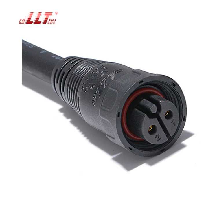 LLT 600V 20A IP67 M19 2Pin Waterproof Extension Cable Male Female Waterproof Cable Connector detail 3