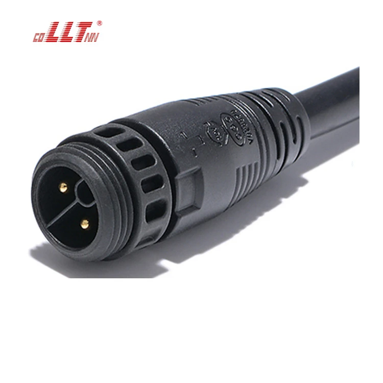 LLT 600V 20A IP67 M19 2Pin Waterproof Extension Cable Male Female Waterproof Cable Connector detail 4
