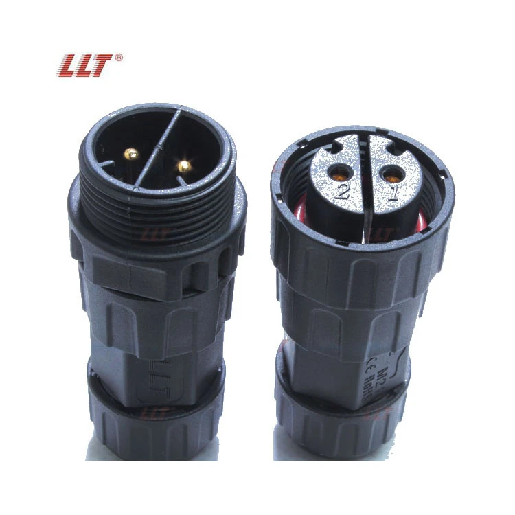 LLT M25 600V 35A 2 Pin 3 Pin 4 Pin IP68 Female Male Power Assembly Waterproof Connector detail 2