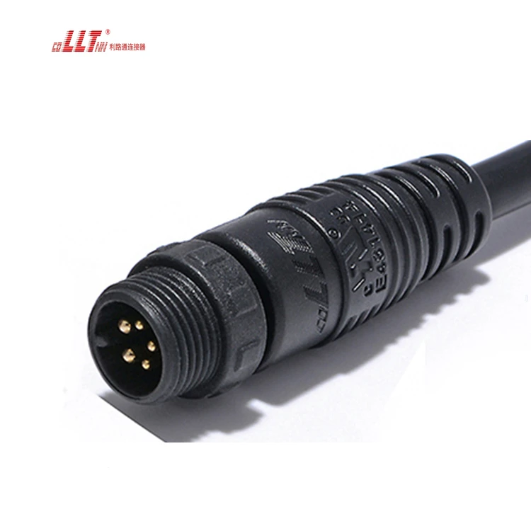 Lilutong 2+3 Pin M12 Power Plus signal  Network Cable Joiner Led Lamp  IP67 Cable Connector detail 3