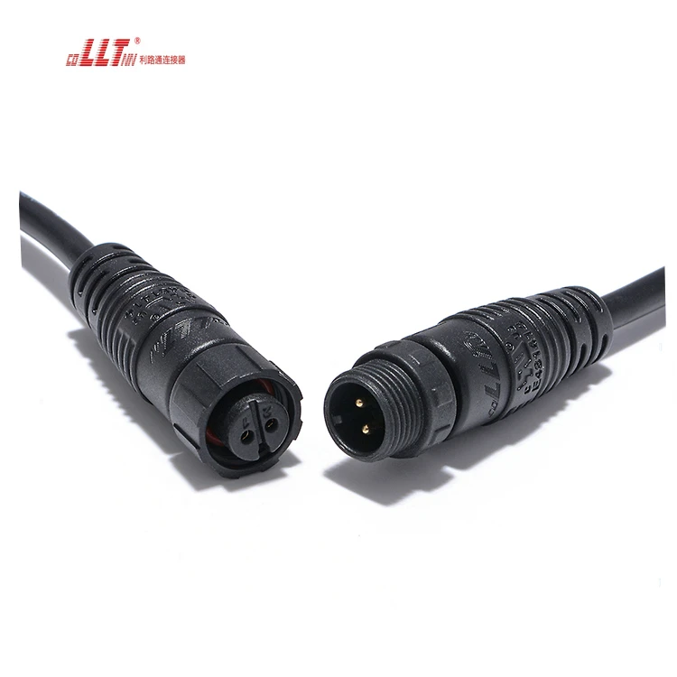 Lilutong 2pin M12 110V 10A Cable to Cable Best Waterproof Wire Connector LLT Manufacturer thumbnail