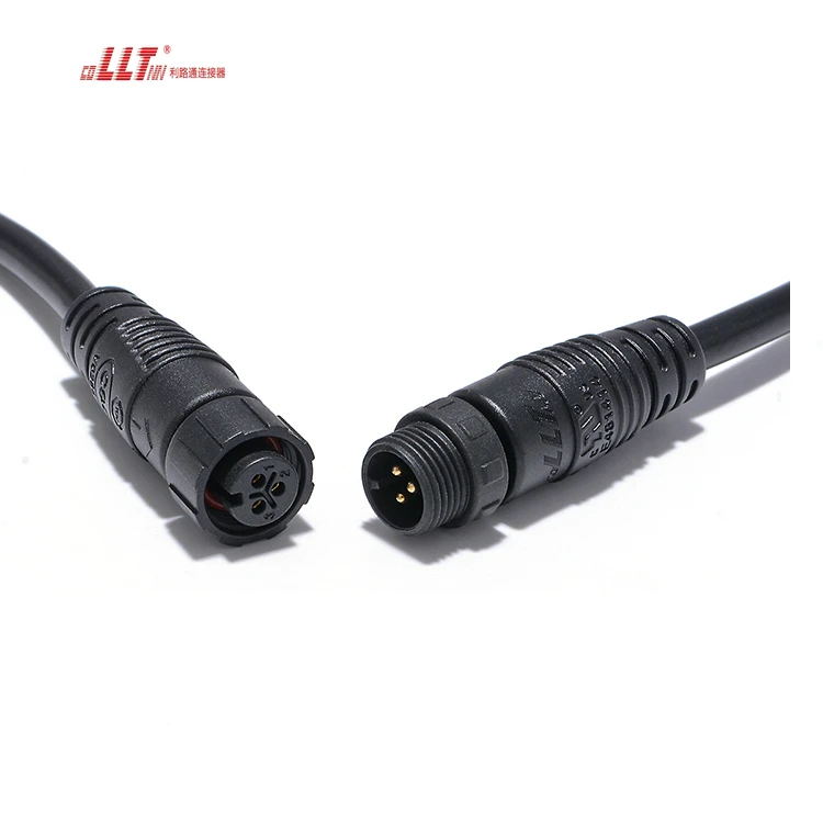 LLT  M12  3pin Battery Charge Outdoor Cable  IP67 Waterproof Cable Connector detail 3