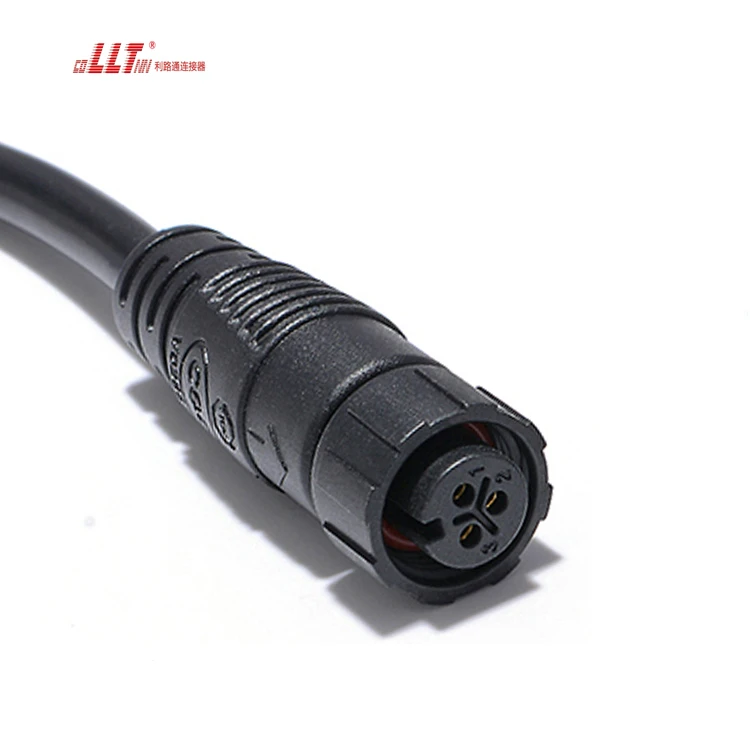 LLT  M12  3pin Battery Charge Outdoor Cable  IP67 Waterproof Cable Connector detail 4