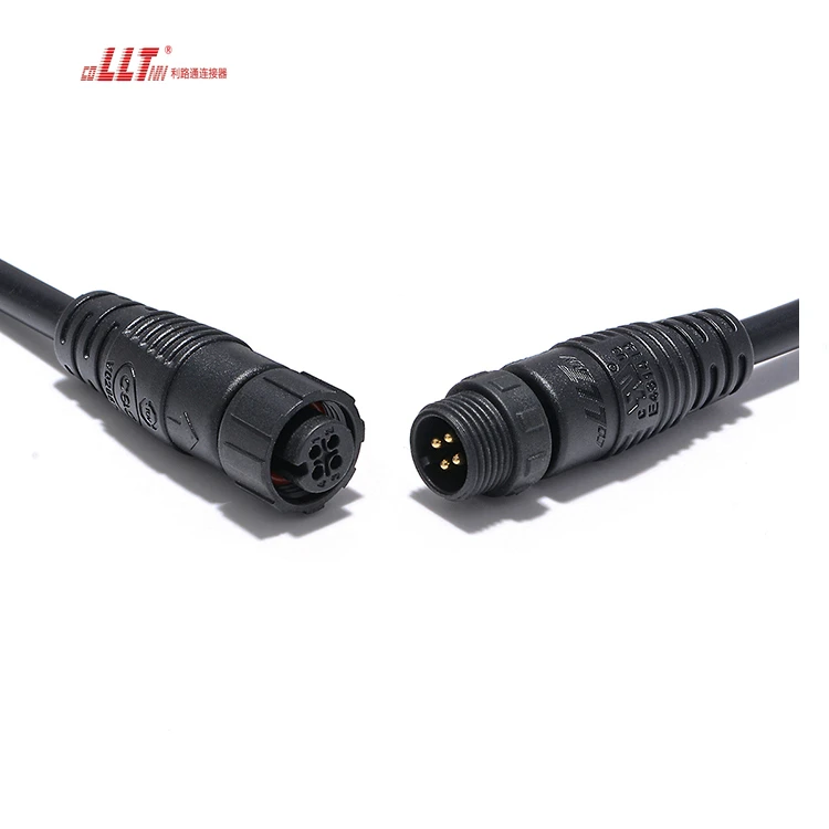 M12 Waterproof IP67 Industrial Plug Male  Female Molding Cable 4Pin Connector detail 2