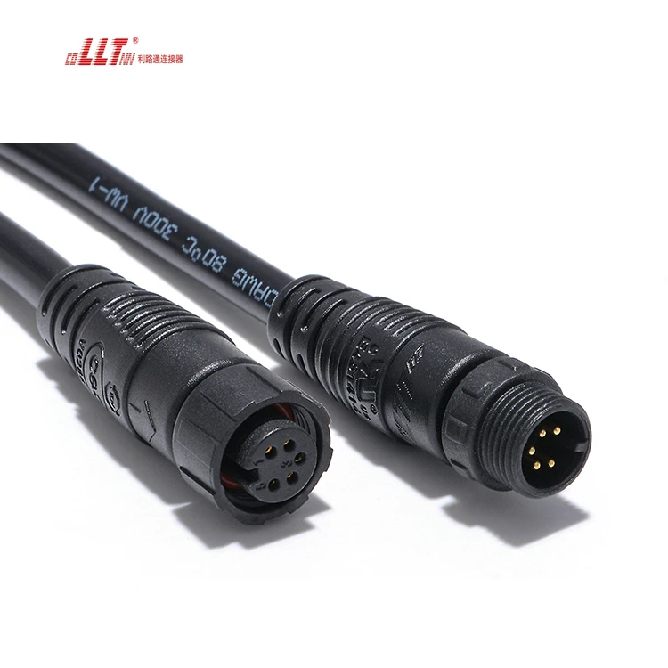 LLT M12 Led Strip  5pin Electric Wire Waterproof  Power Cable Automotive Cable Waterproof Connector thumbnail