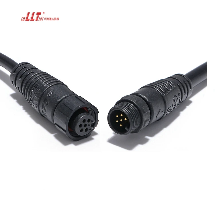 LLT 6pin M12 Led Outdoor IP67 Waterproof Electrical Cable Connector detail 2