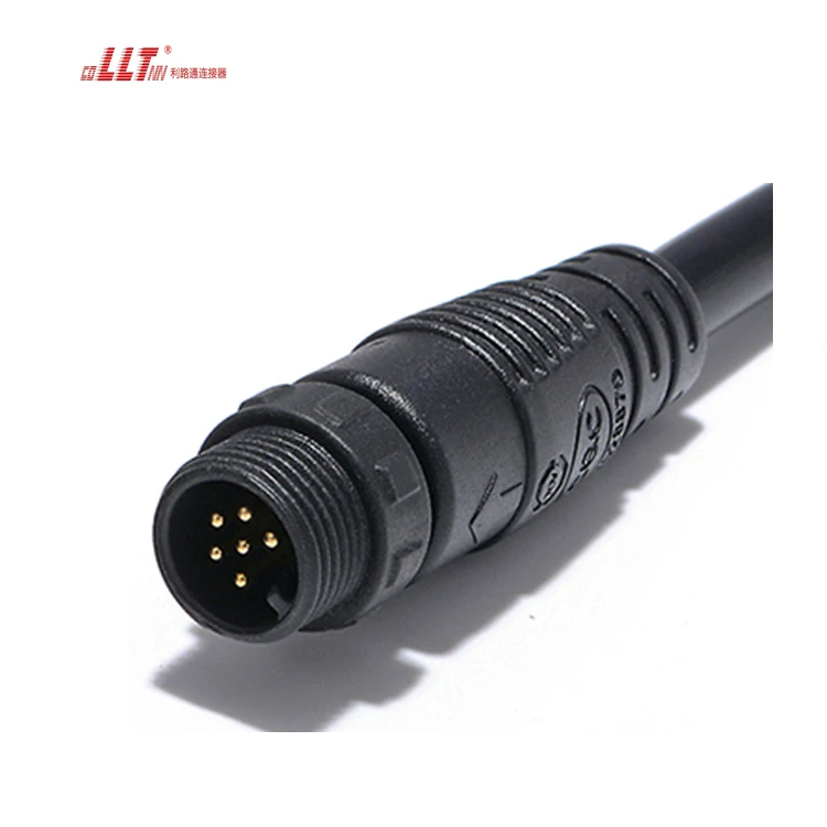 LLT 6pin M12 Led Outdoor IP67 Waterproof Electrical Cable Connector detail 4