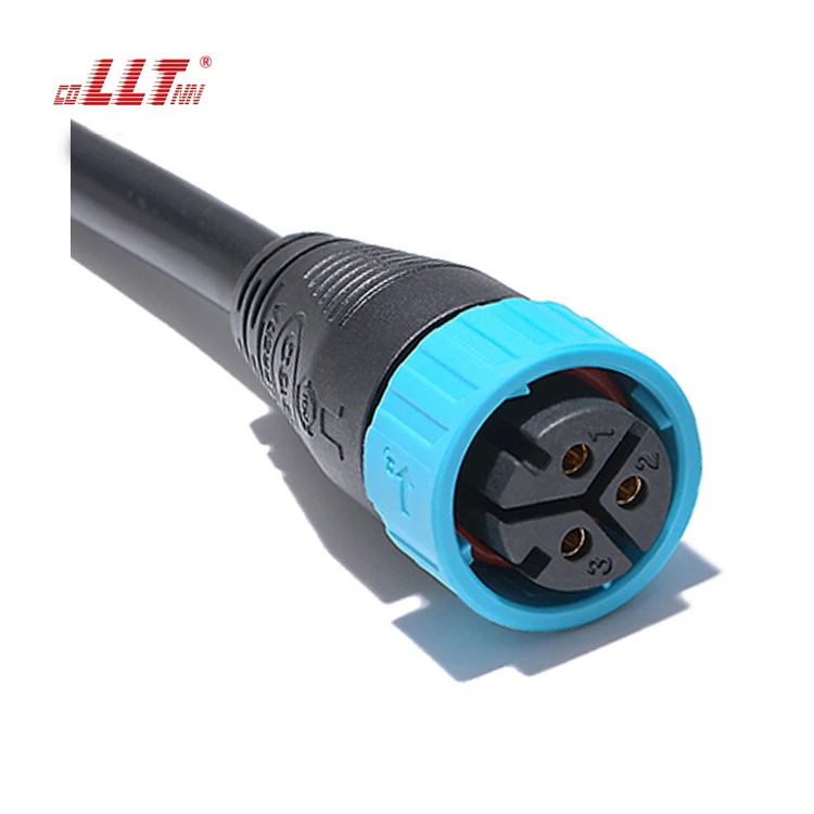 LLT 600V 35A 3 Pin M25 Male to Female Waterproof Power Cable Molded Connector detail 3