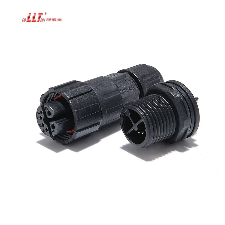 LLT 2+4pin M16 Solder Bulkhead IP68 Waterproof Wall Panel Mount Connector detail 2