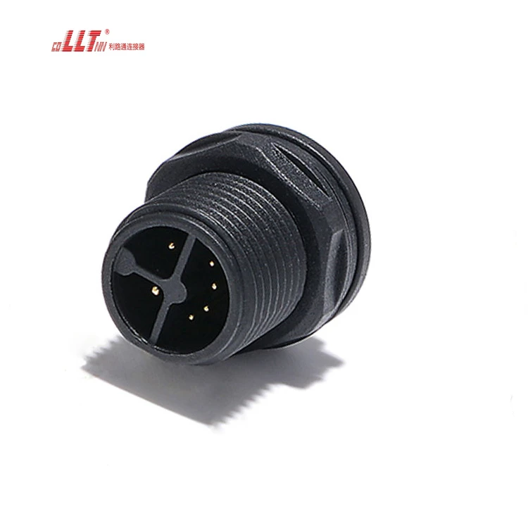 LLT 2+4pin M16 Solder Bulkhead IP68 Waterproof Wall Panel Mount Connector detail 4