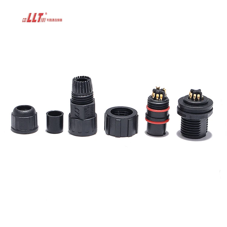 LLT 2+4pin M16 Solder Bulkhead IP68 Waterproof Wall Panel Mount Connector detail 7
