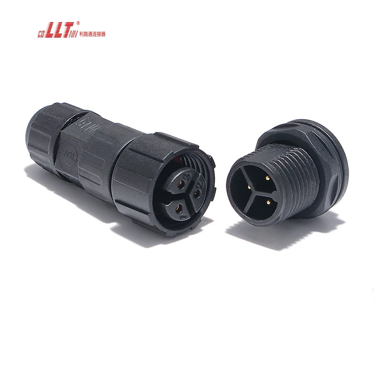 Lilutong DC AC  Power Circular Panel Mount 3pin Waterproof Connector M16 thumbnail