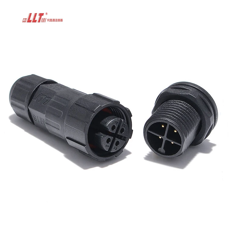 LLT IP68 Waterproof Outdoor Panel Connector M16 4pin  Plastic  Electrical Wire  Led Light Panel Connector detail 2