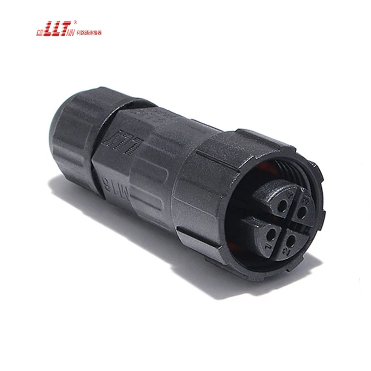 LLT IP68 Waterproof Outdoor Panel Connector M16 4pin  Plastic  Electrical Wire  Led Light Panel Connector detail 4