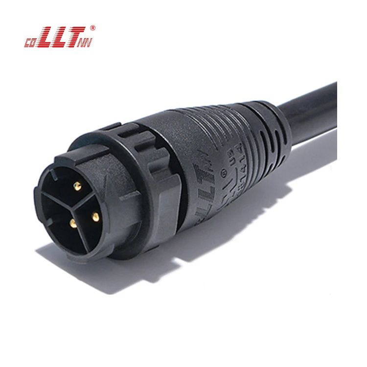 LLT 250V 35A 2 3 4 Pin M25 Quick Self Push Lock Waterproof Connector IP65 IP67 Cable Connectors for Outdoor LED Lighting detail 4