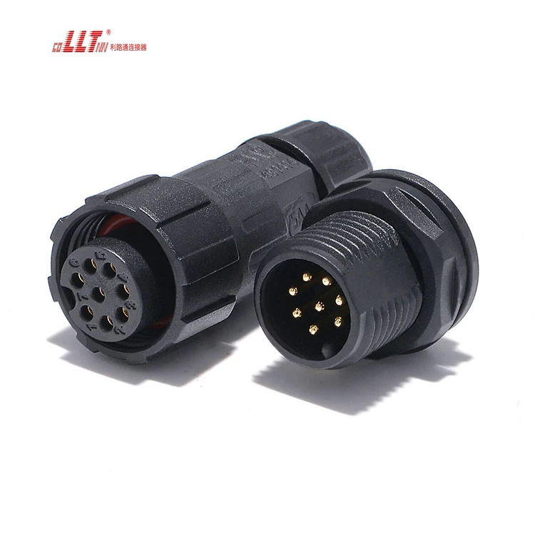 LLT M16 60V 5A Thread Lock 8Pin Male Female IP67 IP68 Waterproof Panel Connector Multi Pin detail 2