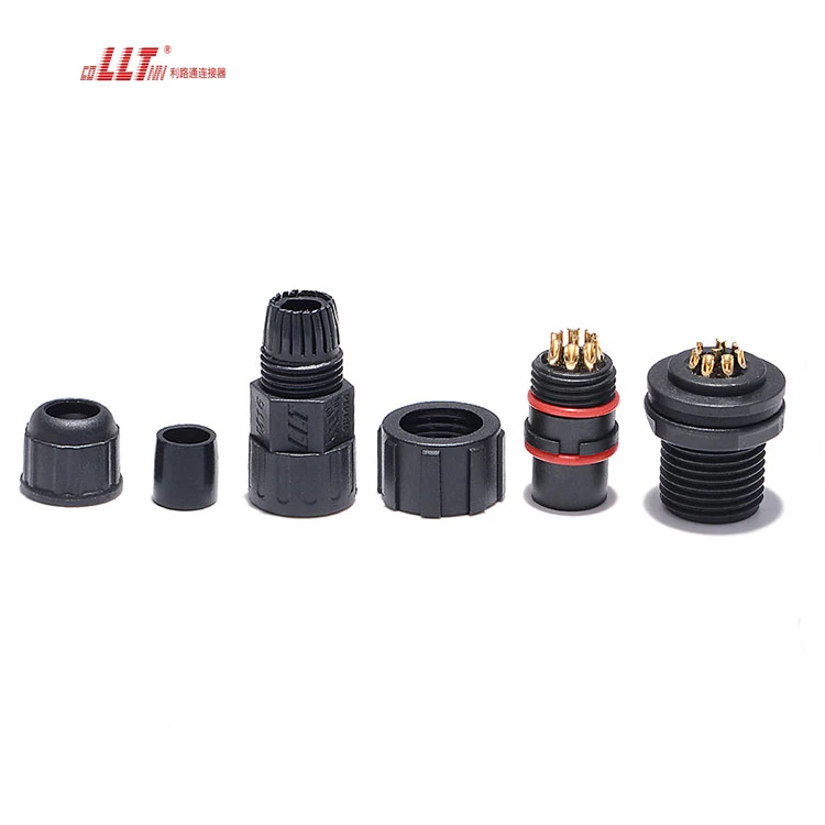 LLT M16 60V 5A Thread Lock 8Pin Male Female IP67 IP68 Waterproof Panel Connector Multi Pin detail 3