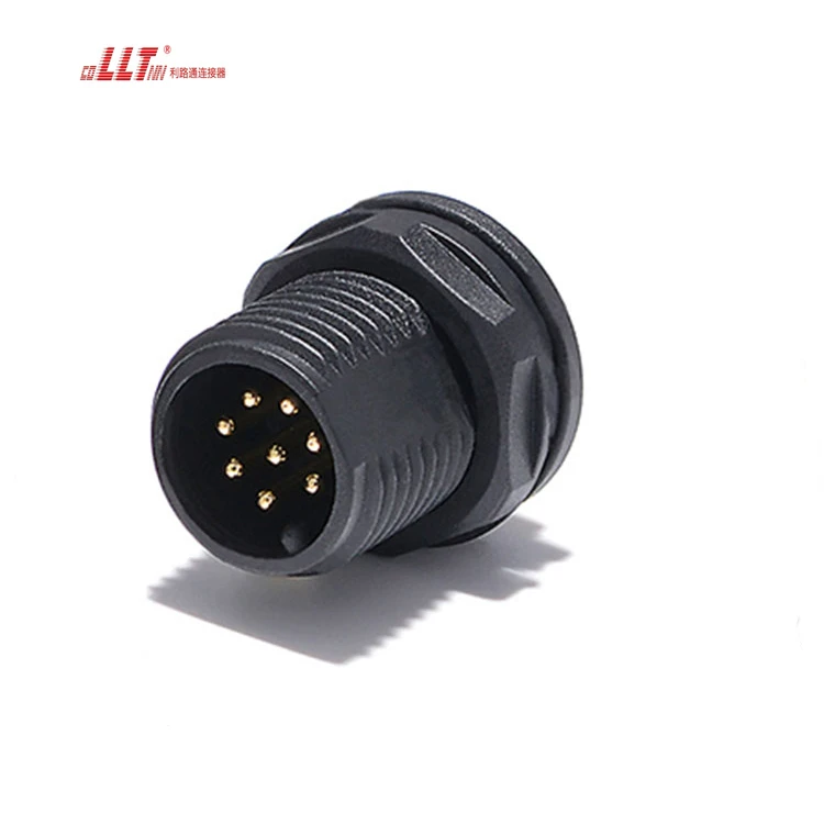LLT M16 60V 5A Thread Lock 8Pin Male Female IP67 IP68 Waterproof Panel Connector Multi Pin detail 5