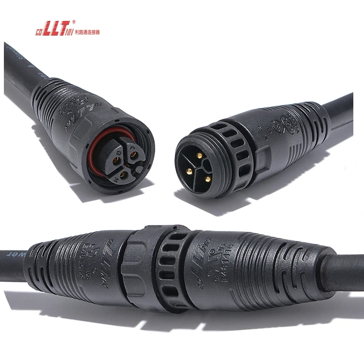 LLT M19 600V 20A 3 Pin IP68 Waterproof Electrical Cable Wire Connector Cable Joint thumbnail