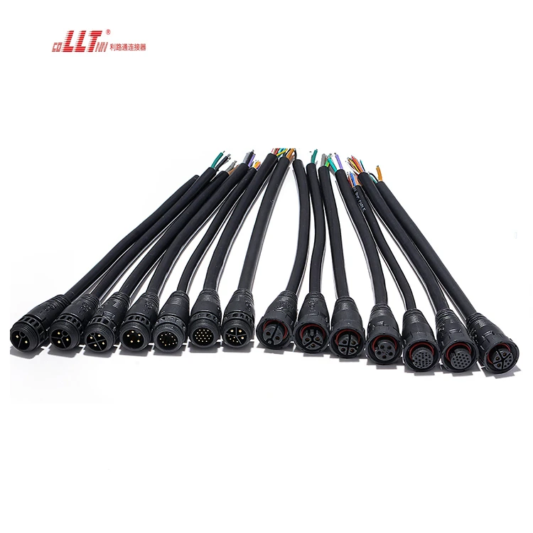 M19 18pin Multiple Pin Low Ampere Cable  signal Wire DC AC IP67 Waterproof Led Strip Cable Connector detail 5