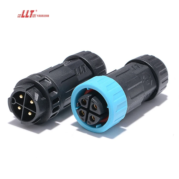 M19 LLT Factory 4Pin Round Plug  Ip67 Ip68 Waterproof Electrical Ac Connector for the Solar Inverter detail 2