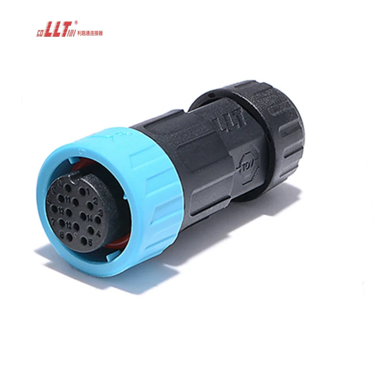 Lilutong M19 14pin electrical cable signal IP68 watertight connector detail 3
