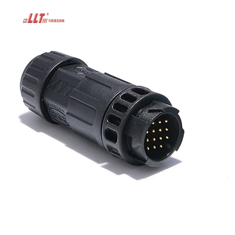 Lilutong M19 14pin electrical cable signal IP68 watertight connector detail 4