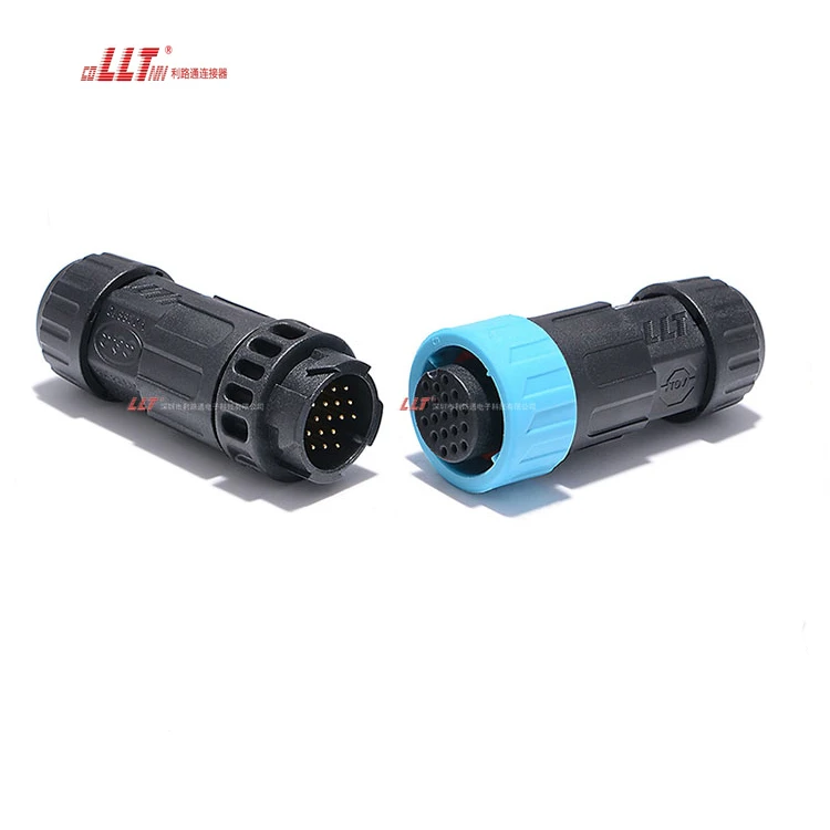 LLT M19 110V 5A 18 Pin  IP68 Waterproof Connector Docking Welding Quick Male Female Aviation Cable Wire Connector thumbnail