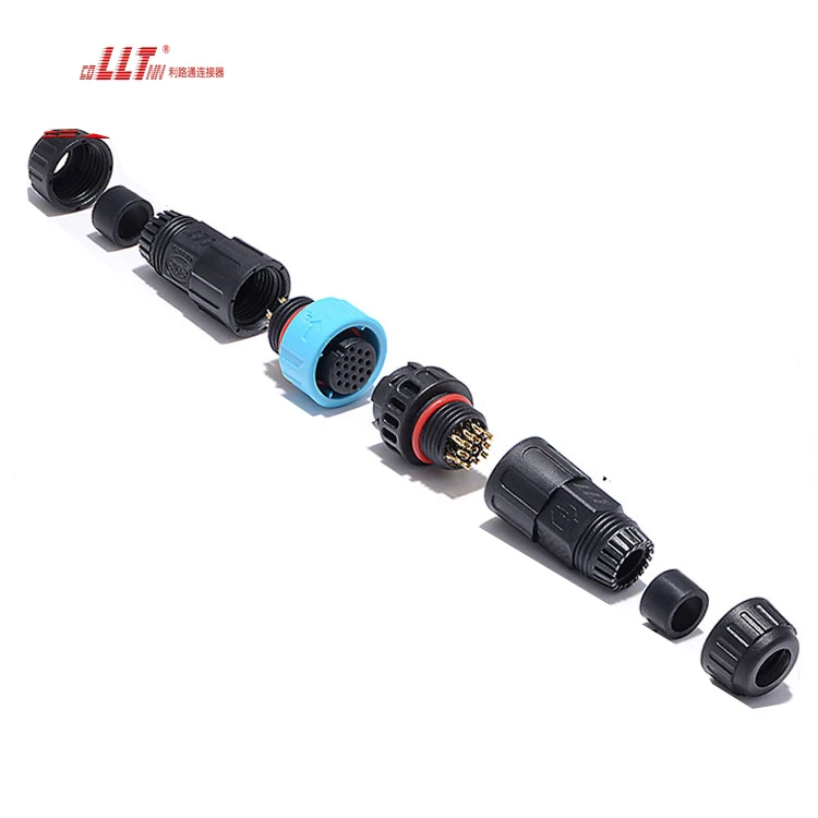 LLT M19 110V 5A 18 Pin  IP68 Waterproof Connector Docking Welding Quick Male Female Aviation Cable Wire Connector detail 2