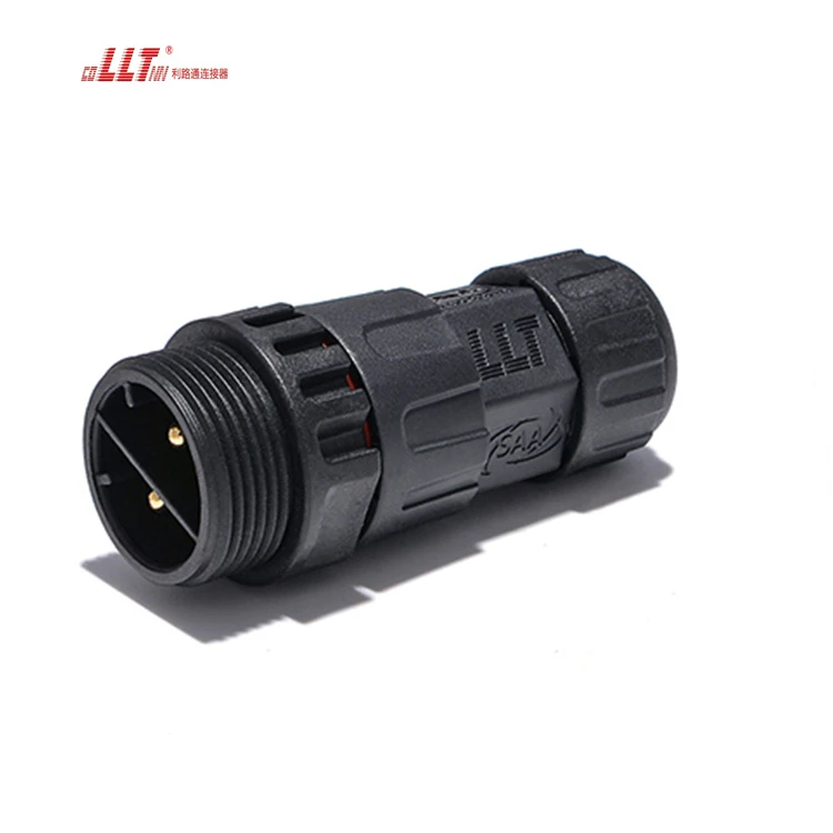 LLT 2Pin Plastic Ip68  Waterproof Electrical  Assembly M25 Led Light Screw Connector for Lamp detail 5