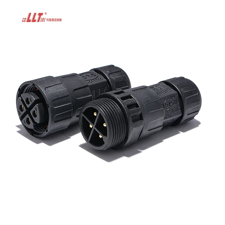 LLT M25 Circular 4pin IP68 Waterproof Electrical Male to Female Led Strip Assembly Connector detail 2