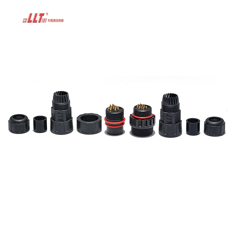 LLT M25 10pin 5A 110V thread lock male female electrical wire connector detail 3